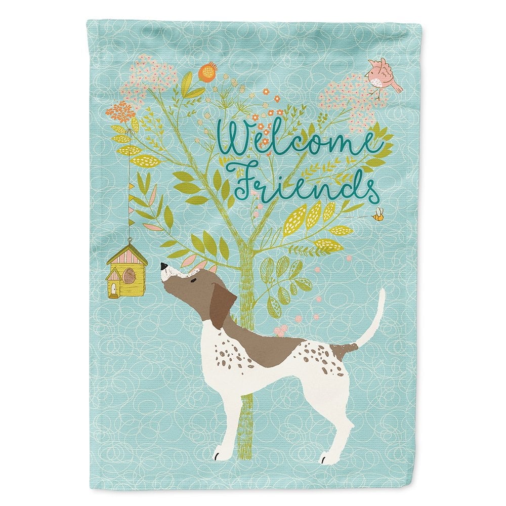 Welcome Friends Gun Dog Flag - Canvas House Size