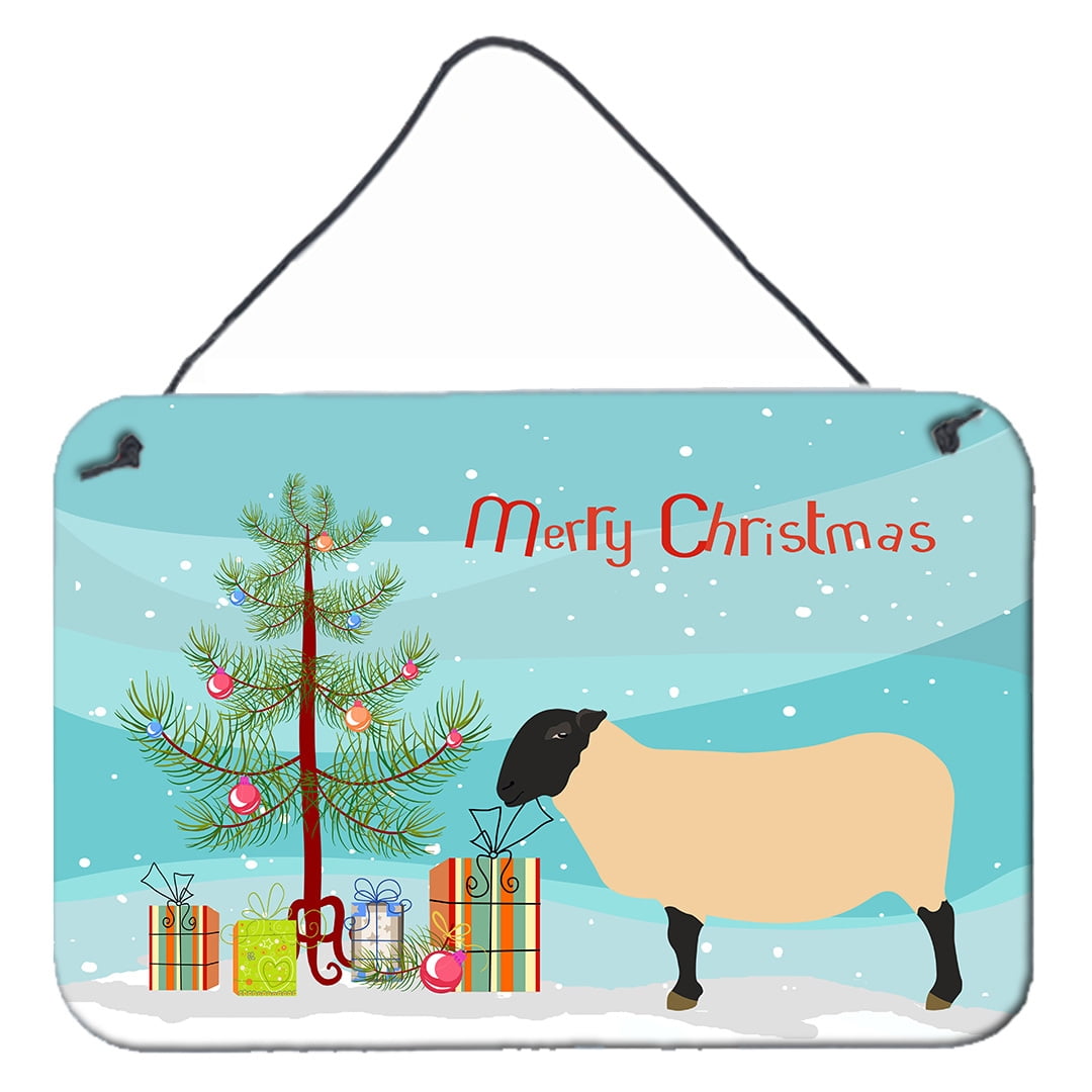 Picture of Carolines Treasures BB9339DS812 Suffolk Sheep Christmas Wall or Door Hanging Prints