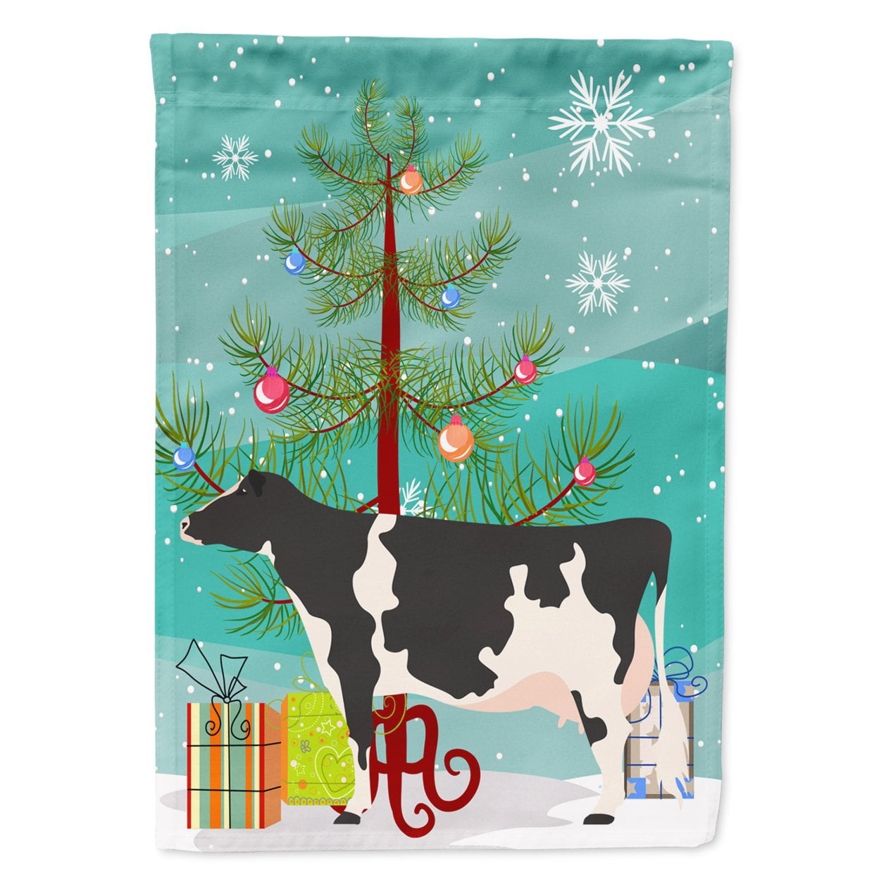 Holstein Cow Christmas Flag - Garden Size