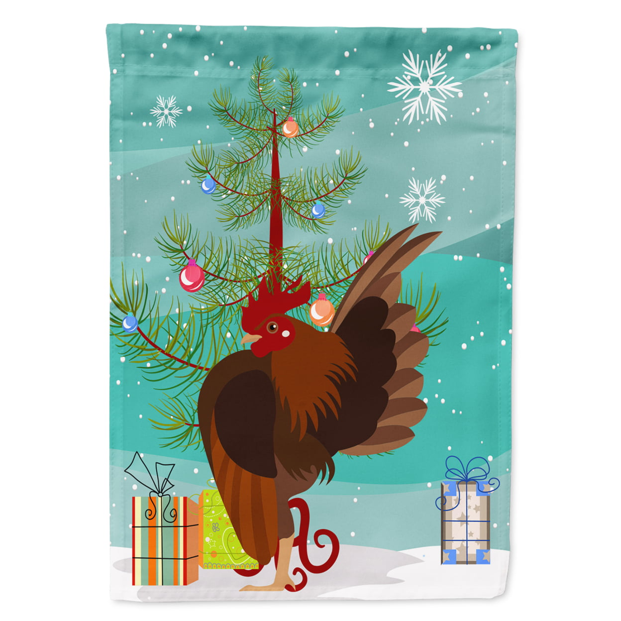 Malaysian Serama Chicken Christmas Flag - Garden Size