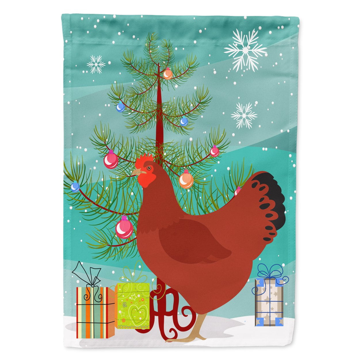 New Hampshire Red Chicken Christmas Flag - Garden Size