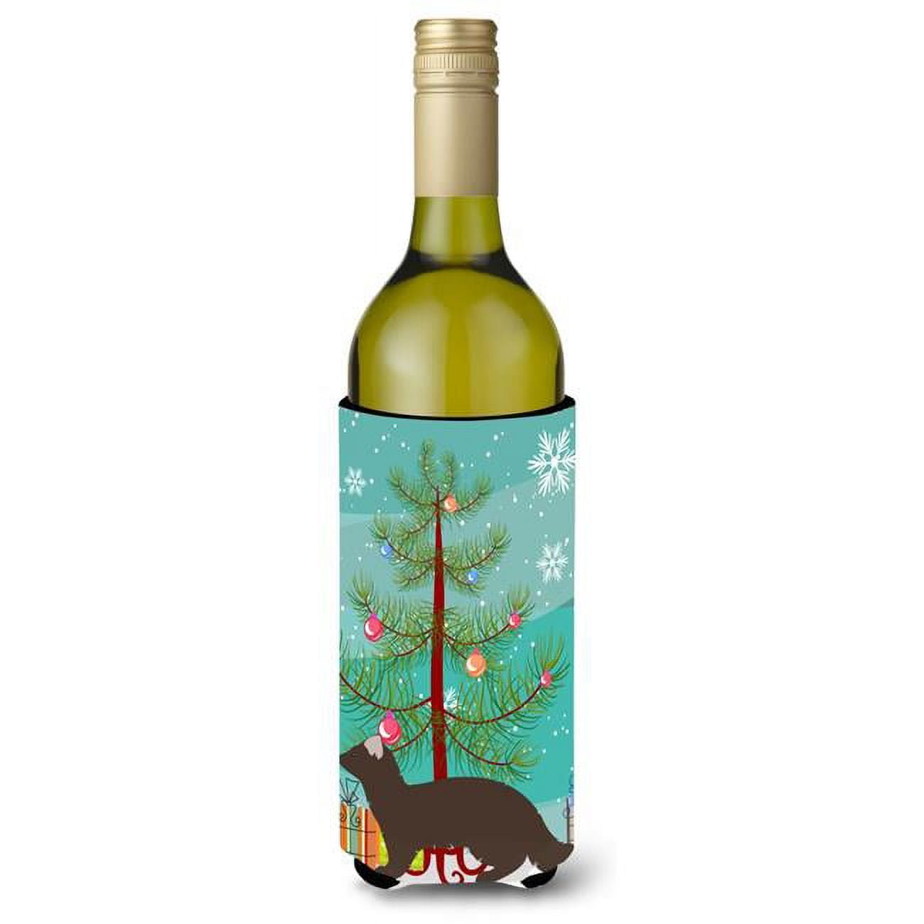 Picture of Carolines Treasures BB9236LITERK Sable Marten Christmas Wine Bottle Beverge Insulator Hugger
