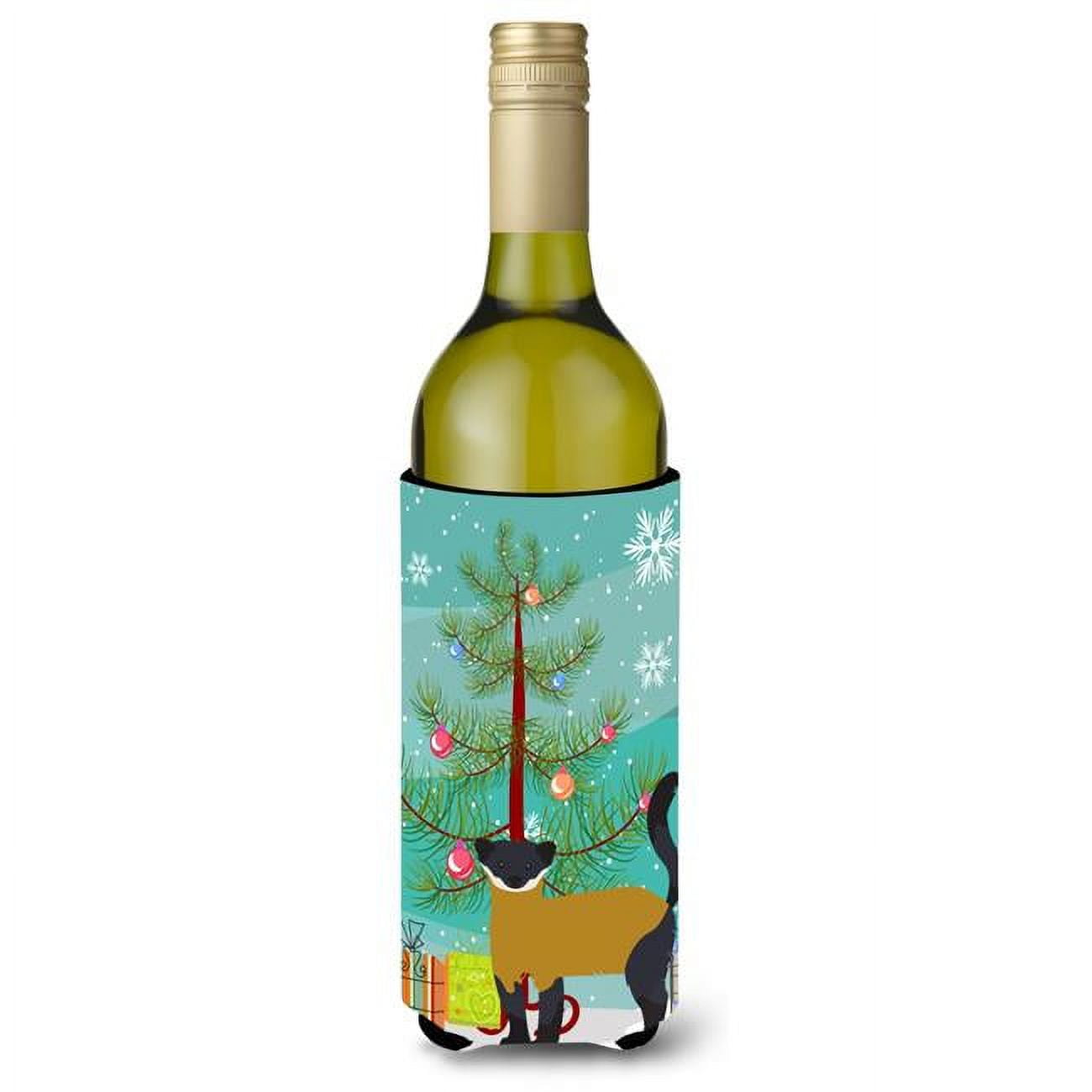 Picture of Carolines Treasures BB9241LITERK Yellow-Throated Marten Christmas Wine Bottle Beverge Insulator Hugger