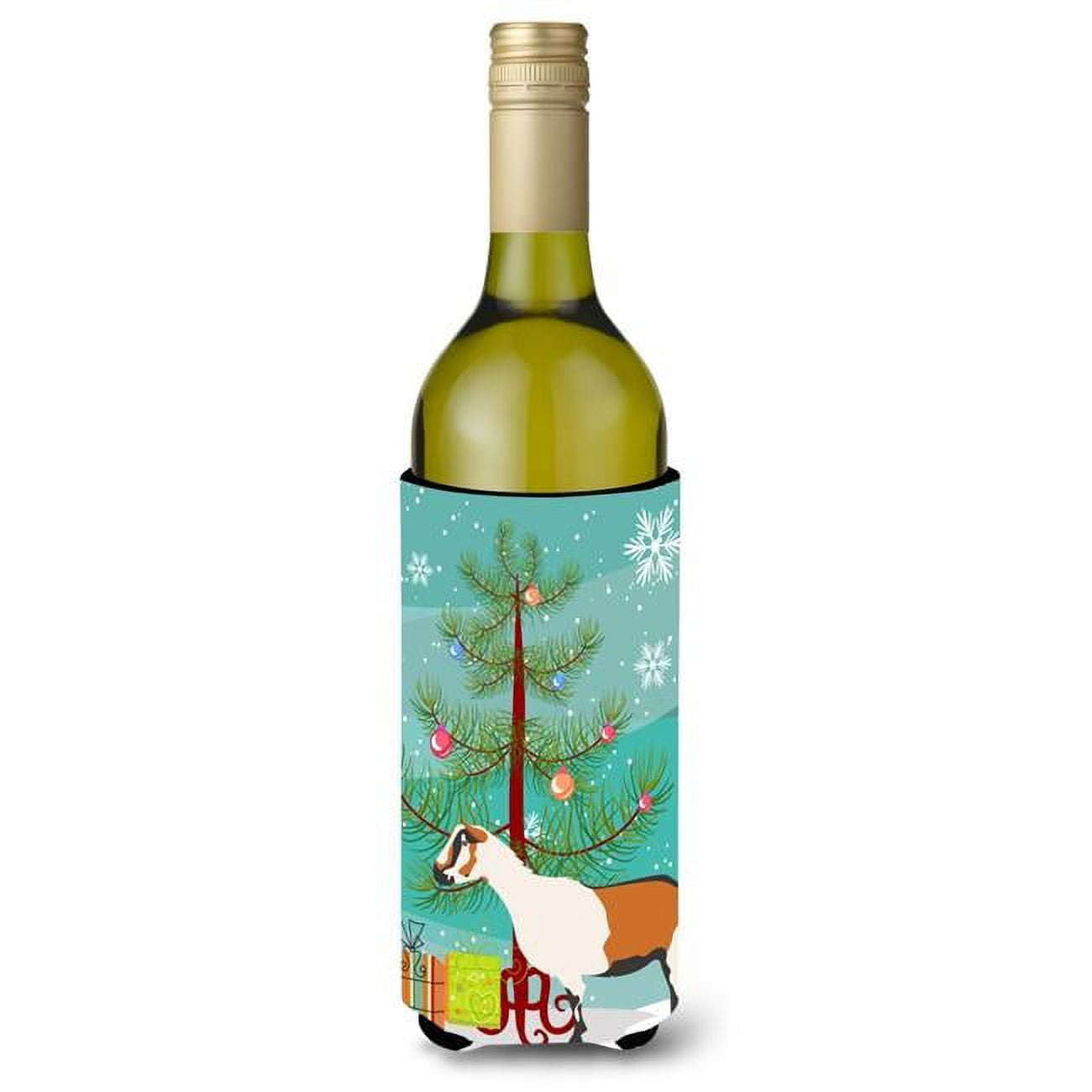 Picture of Carolines Treasures BB9247LITERK Alpine Goat Christmas Wine Bottle Beverge Insulator Hugger