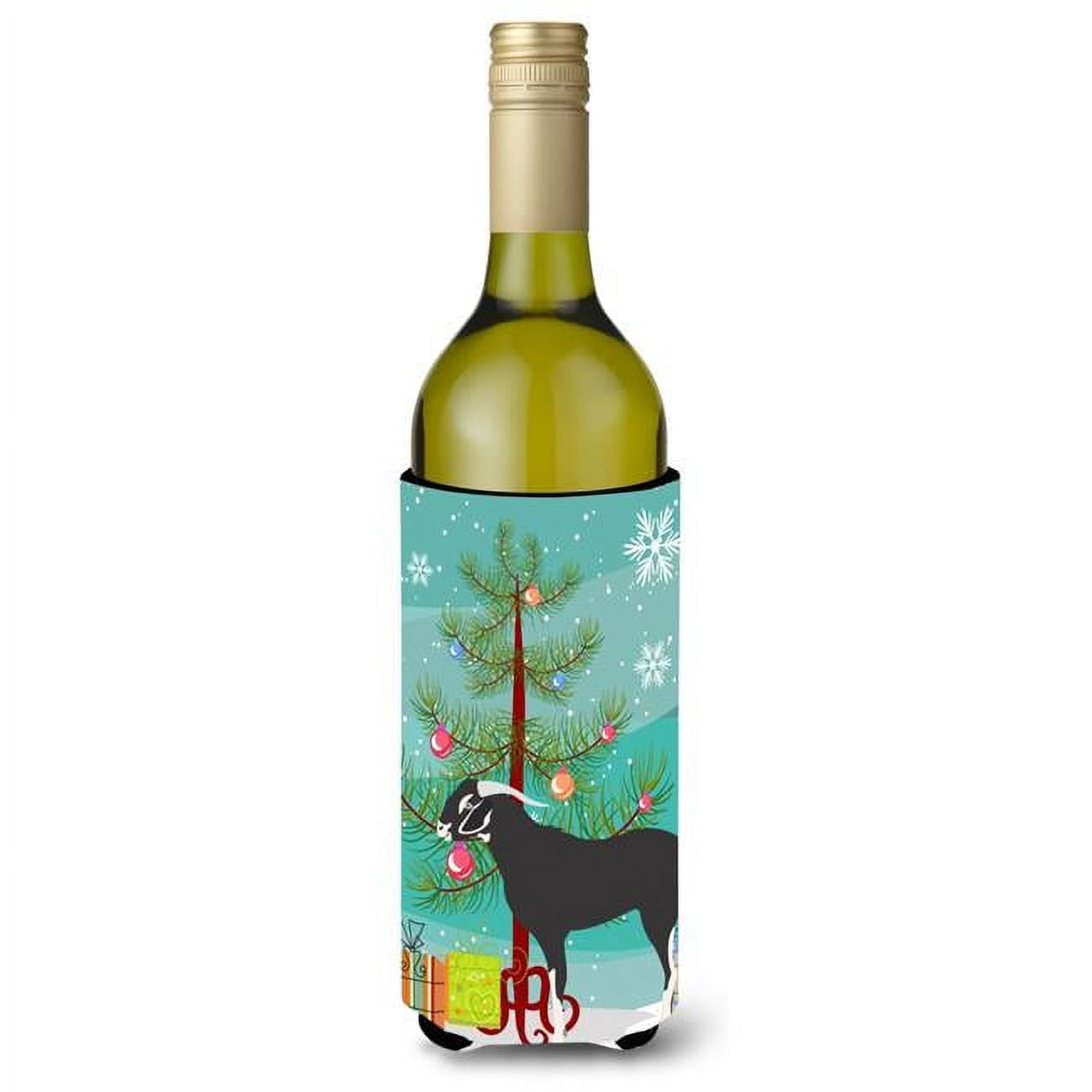 Picture of Carolines Treasures BB9251LITERK Black Bengal Goat Christmas Wine Bottle Beverge Insulator Hugger