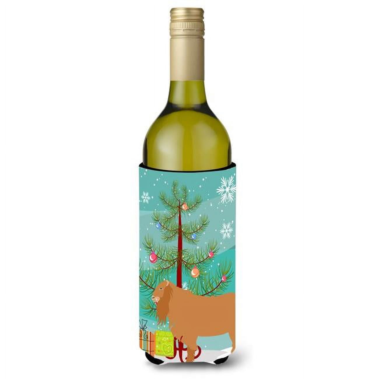 Picture of Carolines Treasures BB9252LITERK American Lamancha Goat Christmas Wine Bottle Beverge Insulator Hugger