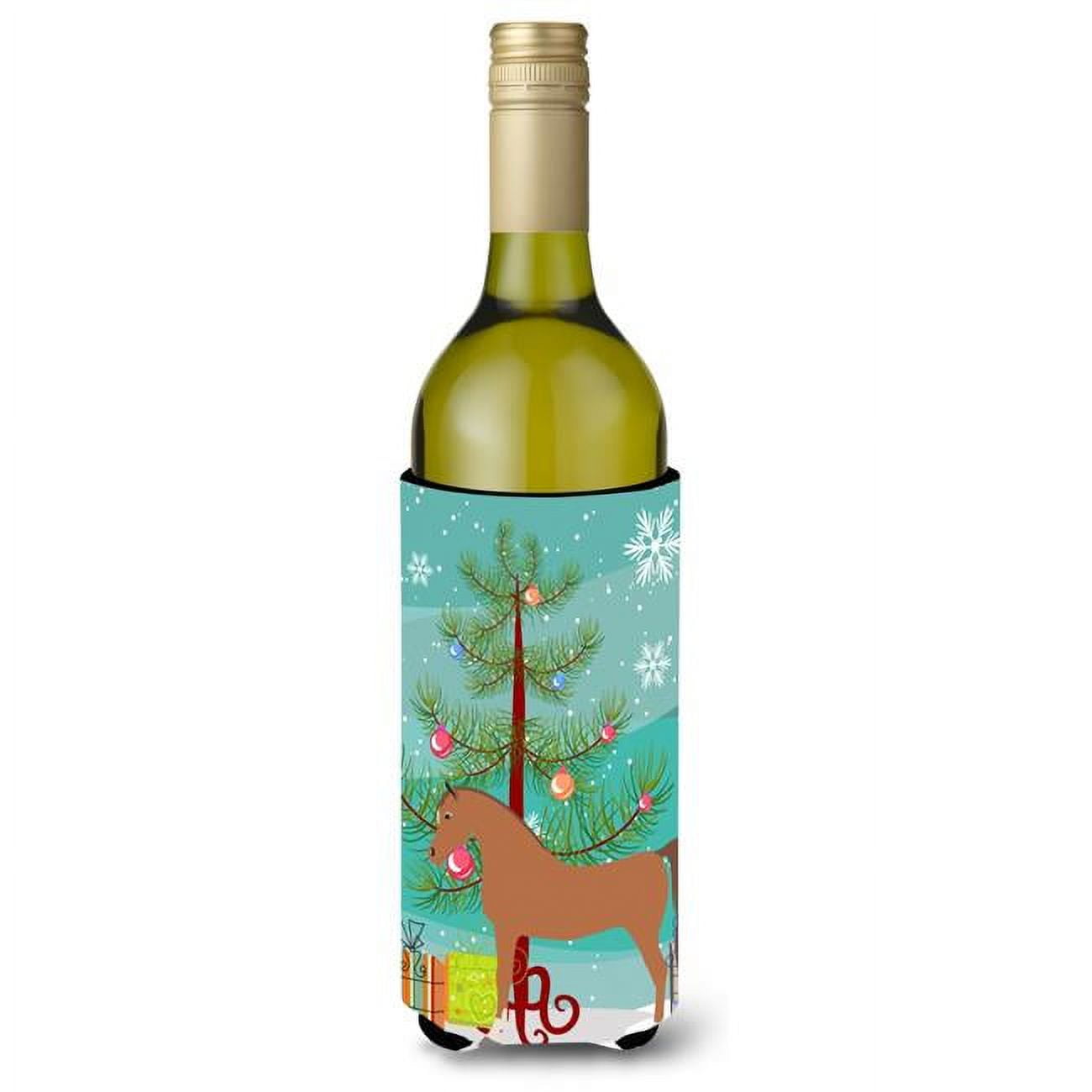 Picture of Carolines Treasures BB9278LITERK Arabian Horse Christmas Wine Bottle Beverge Insulator Hugger