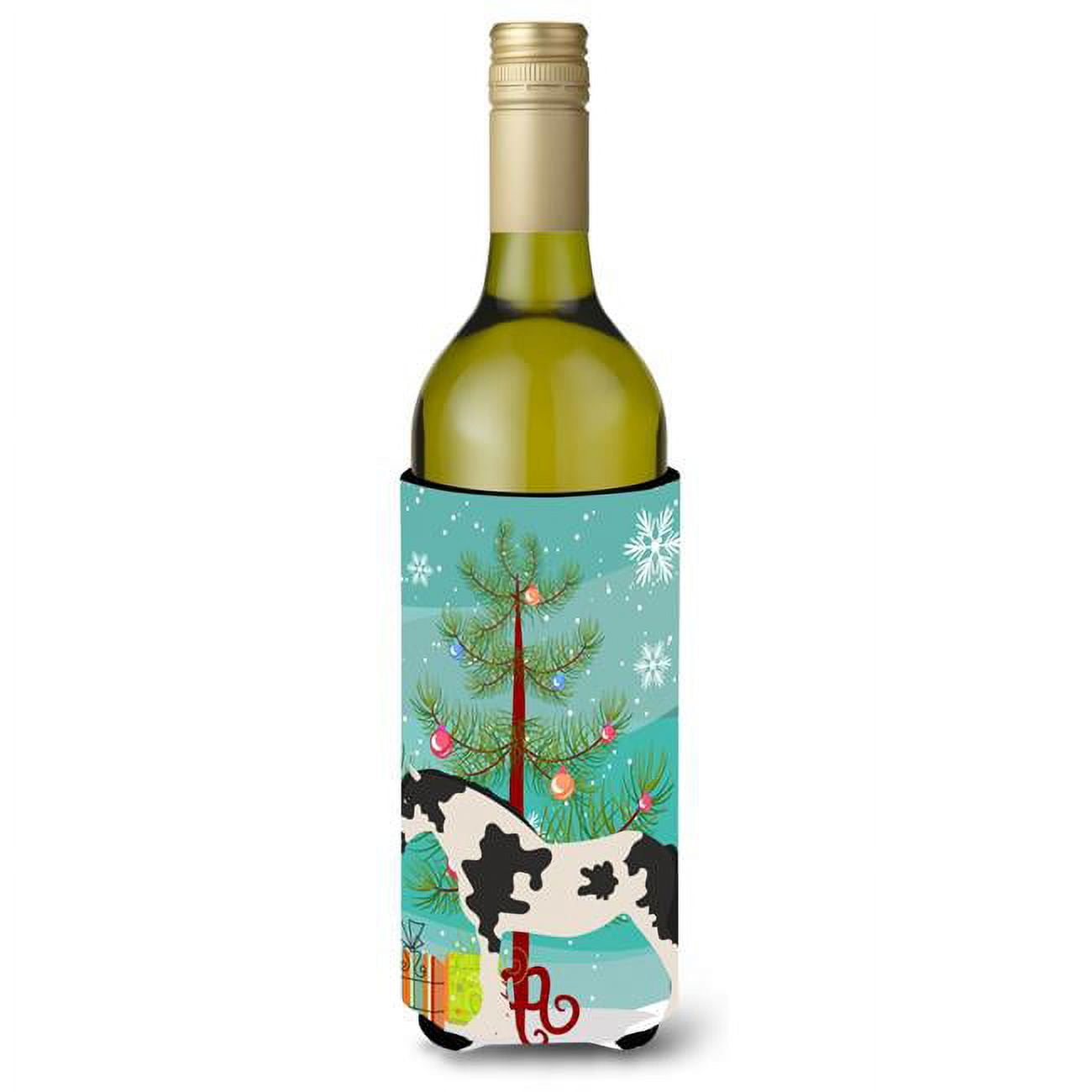 Picture of Carolines Treasures BB9279LITERK Cyldesdale Horse Christmas Wine Bottle Beverge Insulator Hugger