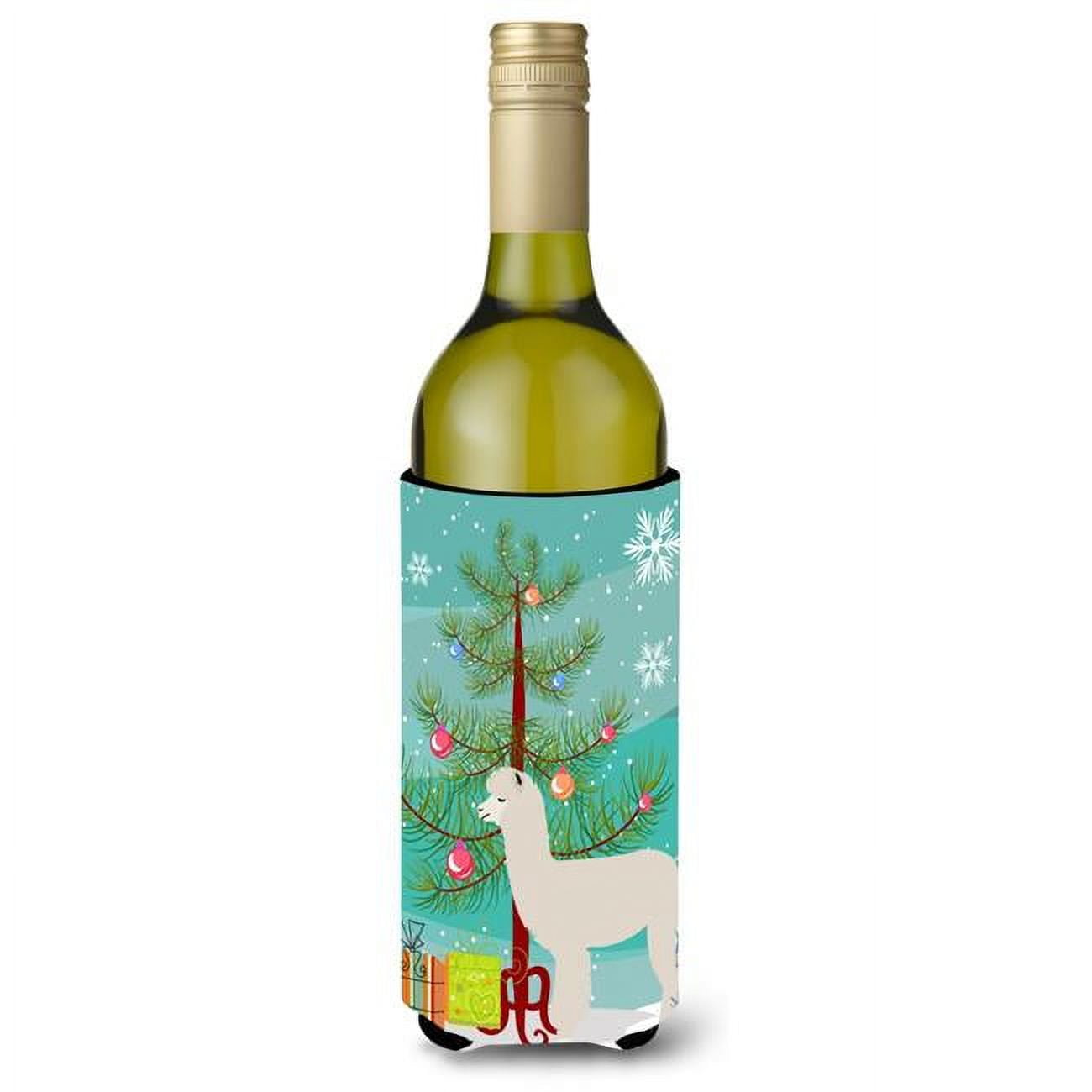 Picture of Carolines Treasures BB9286LITERK Alpaca Christmas Wine Bottle Beverge Insulator Hugger