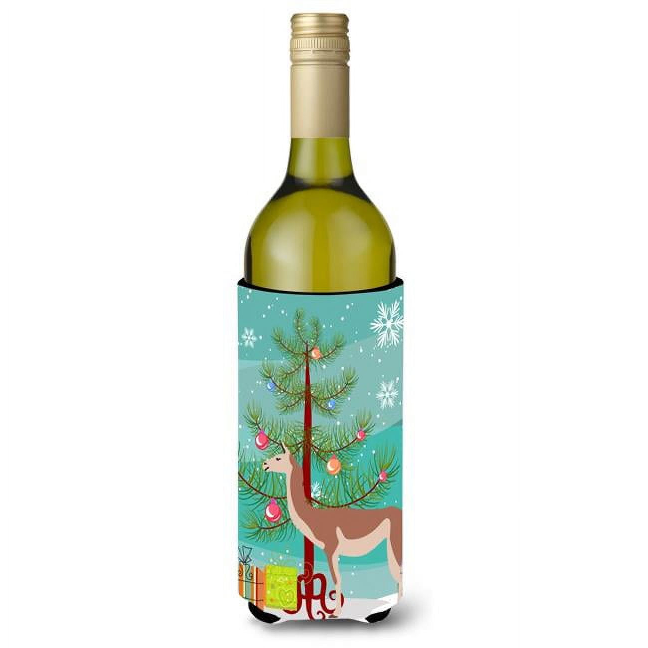 Picture of Carolines Treasures BB9288LITERK Guanaco Christmas Wine Bottle Beverge Insulator Hugger