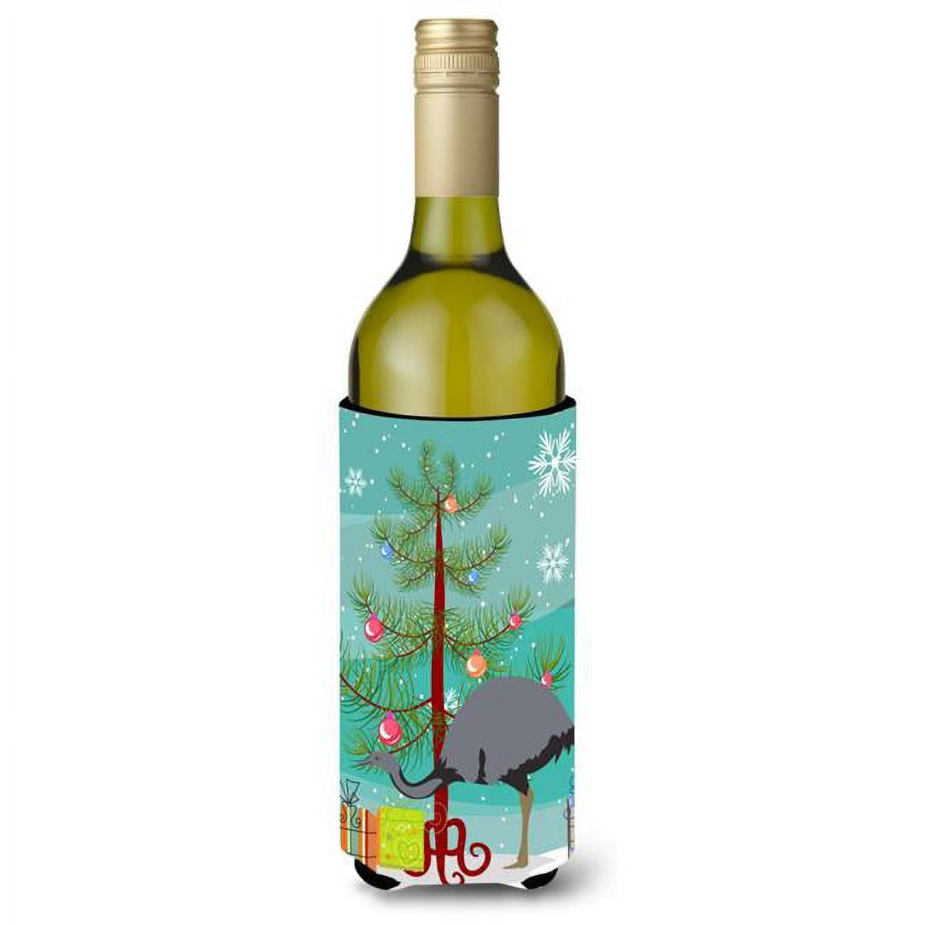 Picture of Carolines Treasures BB9290LITERK Rhea Christmas Wine Bottle Beverge Insulator Hugger