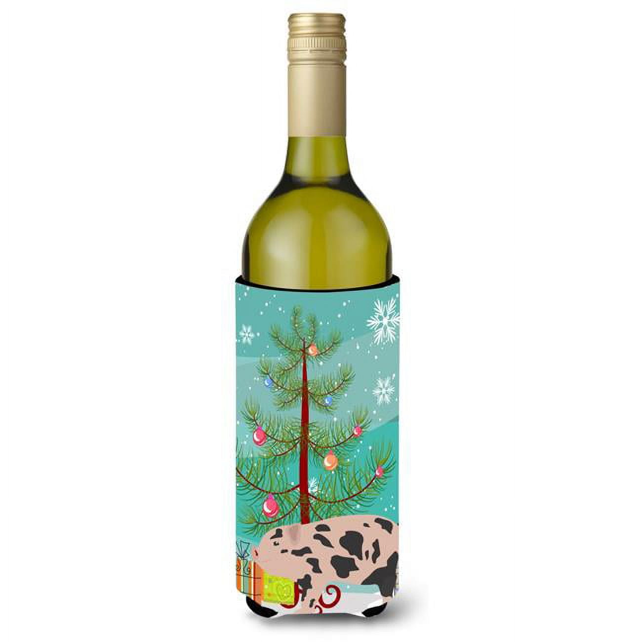 Picture of Carolines Treasures BB9302LITERK Mini Miniature Pig Christmas Wine Bottle Beverge Insulator Hugger
