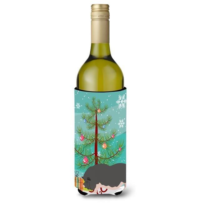 Picture of Carolines Treasures BB9308LITERK Vietnamese Pot-Bellied Pig Christmas Wine Bottle Beverge Insulator Hugger