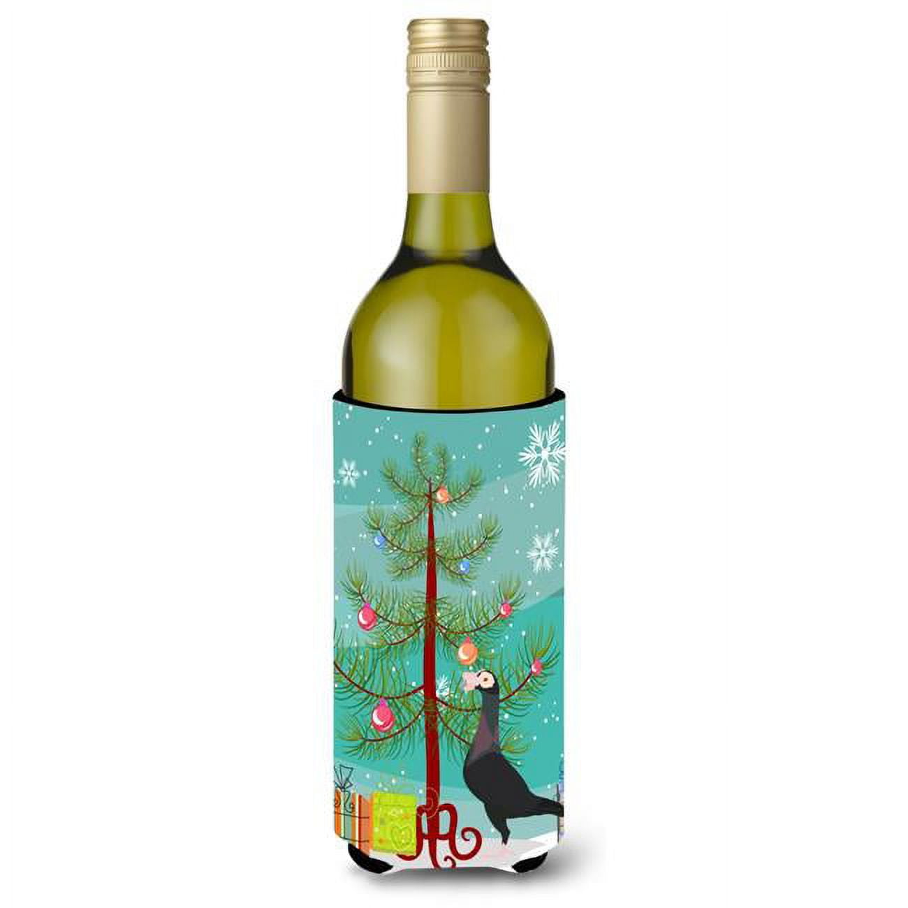 Picture of Carolines Treasures BB9312LITERK English Carrier Pigeon Christmas Wine Bottle Beverge Insulator Hugger