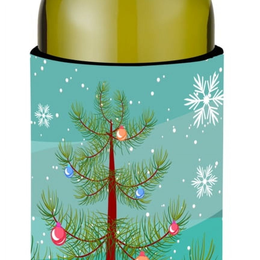 Picture of Carolines Treasures BB9328LITERK English Spot Rabbit Christmas Wine Bottle Beverge Insulator Hugger