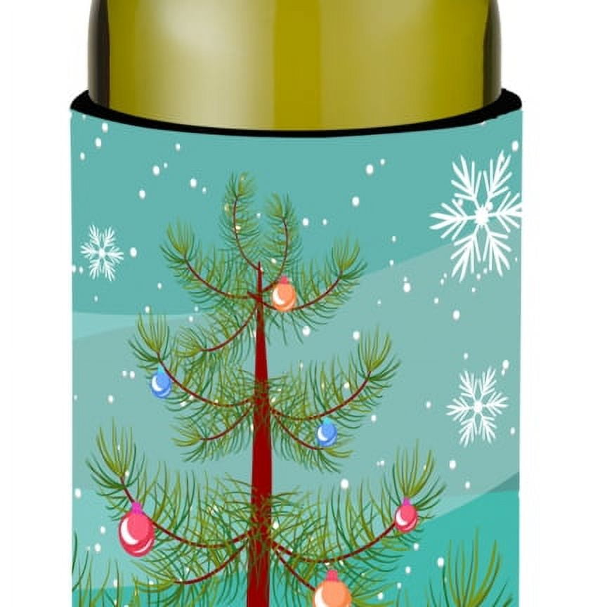 Picture of Carolines Treasures BB9331LITERK Hermelin Rabbit Christmas Wine Bottle Beverge Insulator Hugger