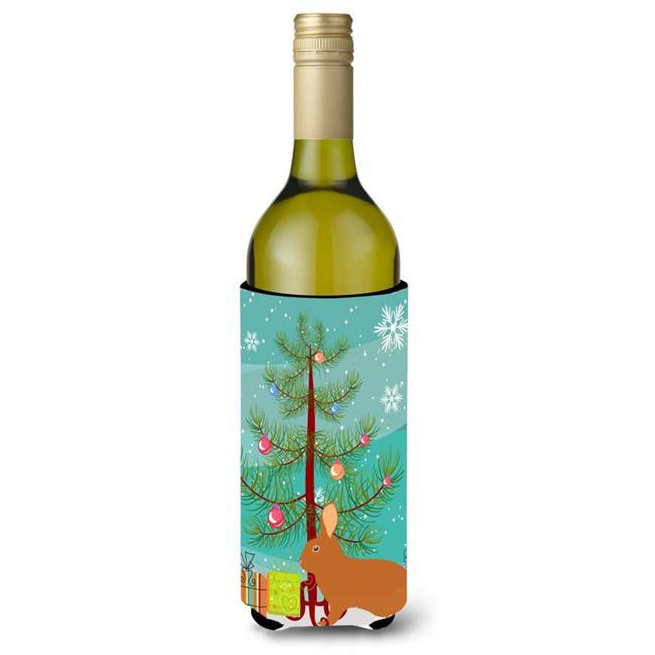 Picture of Carolines Treasures BB9336LITERK Rex Rabbit Christmas Wine Bottle Beverge Insulator Hugger