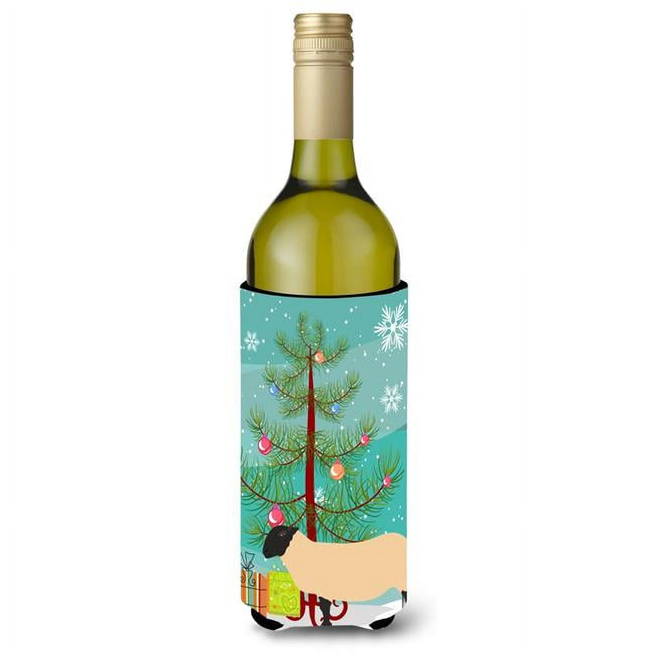 Picture of Carolines Treasures BB9339LITERK Suffolk Sheep Christmas Wine Bottle Beverge Insulator Hugger