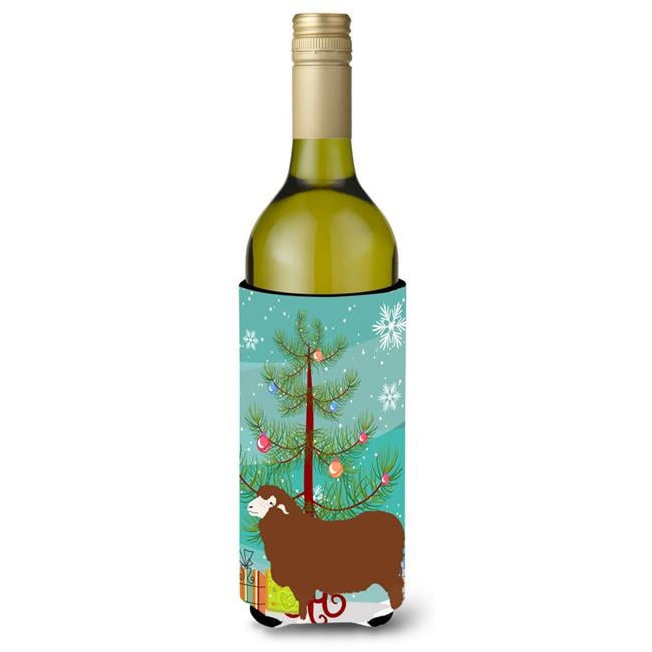 Picture of Carolines Treasures BB9348LITERK Merino Sheep Christmas Wine Bottle Beverge Insulator Hugger