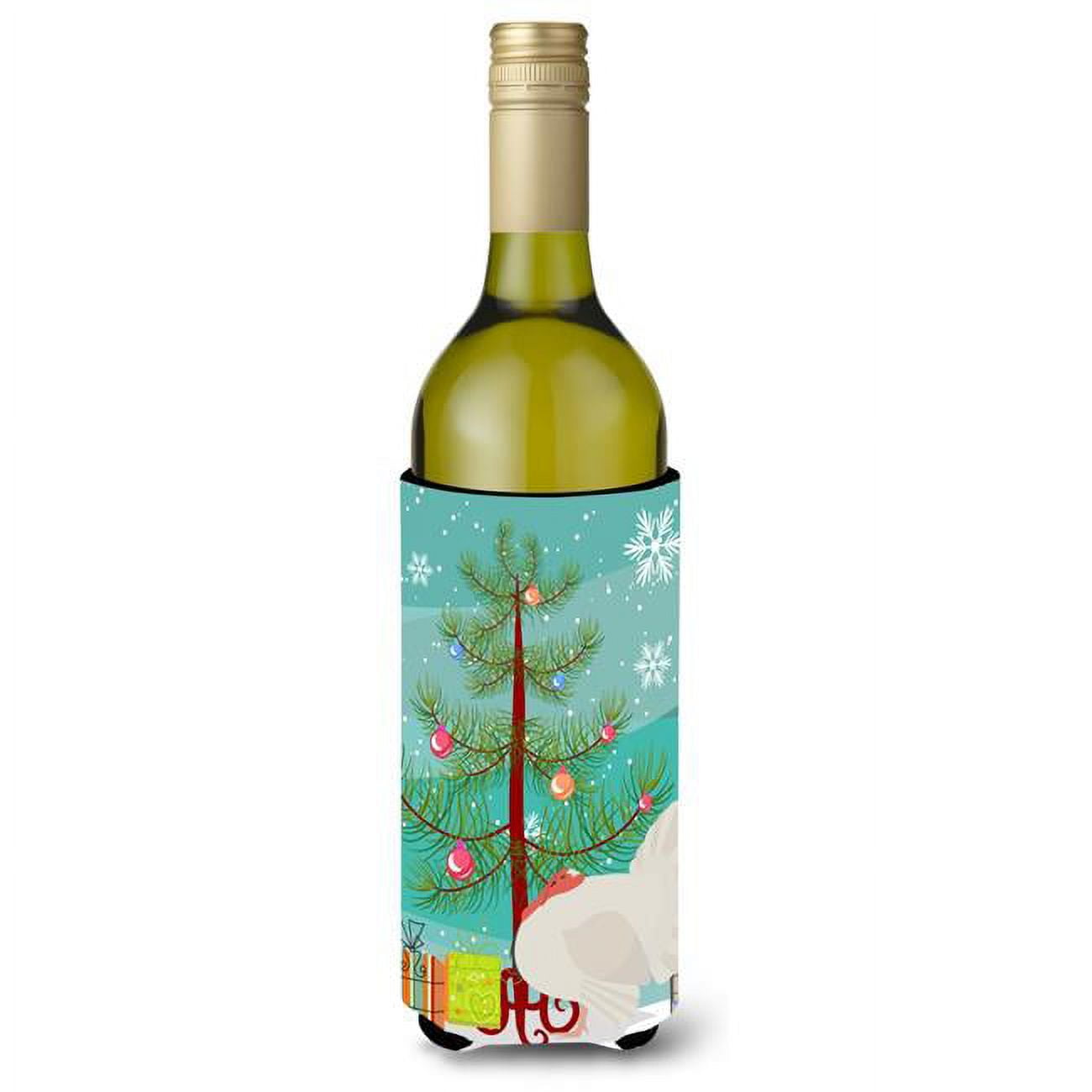 Picture of Carolines Treasures BB9350LITERK White Holland Turkey Christmas Wine Bottle Beverge Insulator Hugger