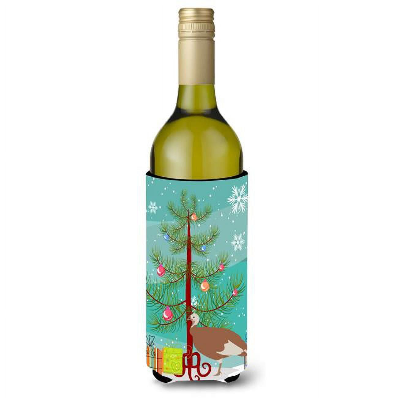 Picture of Carolines Treasures BB9351LITERK Jersey Buff Turkey Hen Christmas Wine Bottle Beverge Insulator Hugger