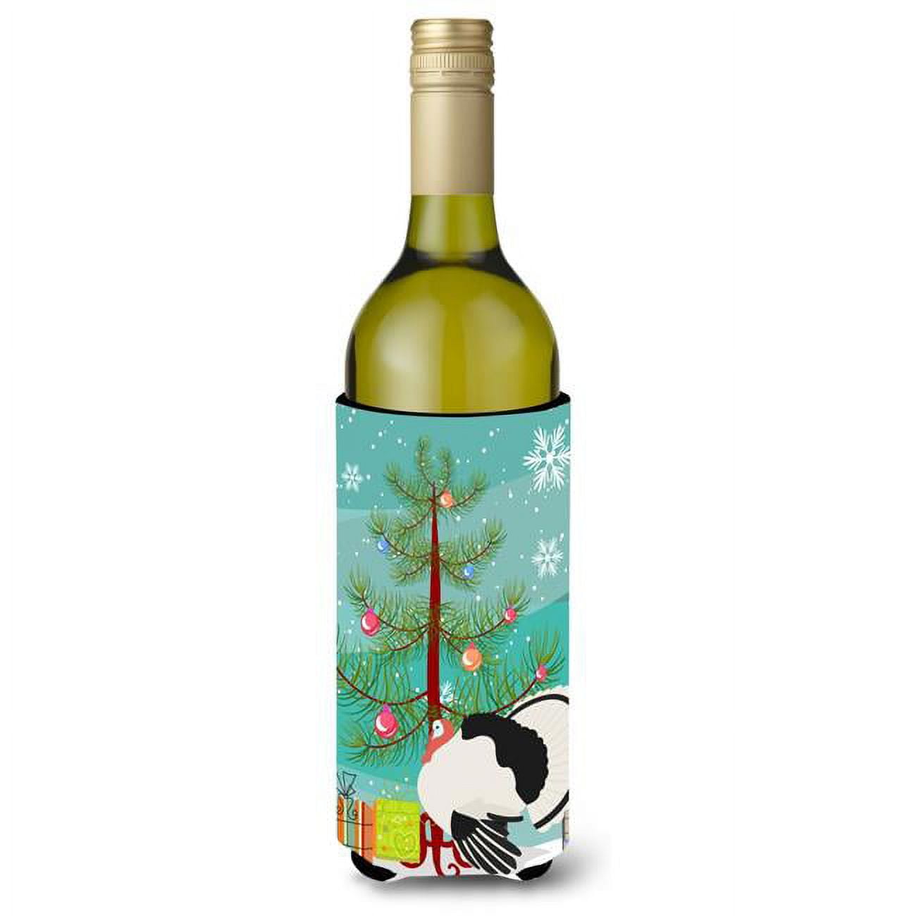 Picture of Carolines Treasures BB9355LITERK Royal Palm Turkey Christmas Wine Bottle Beverge Insulator Hugger