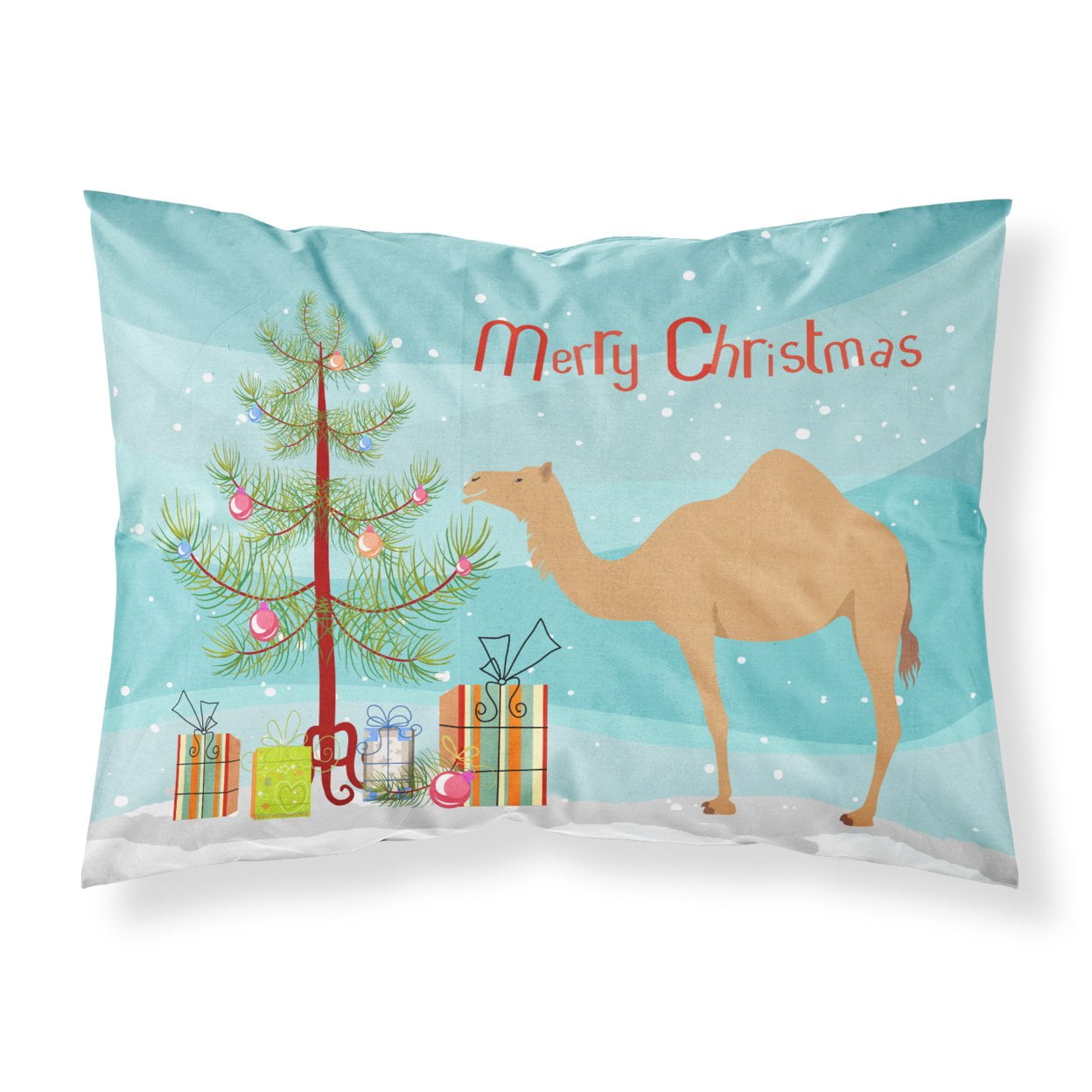 Arabian Camel Dromedary Christmas Fabric Standard Pillowcase