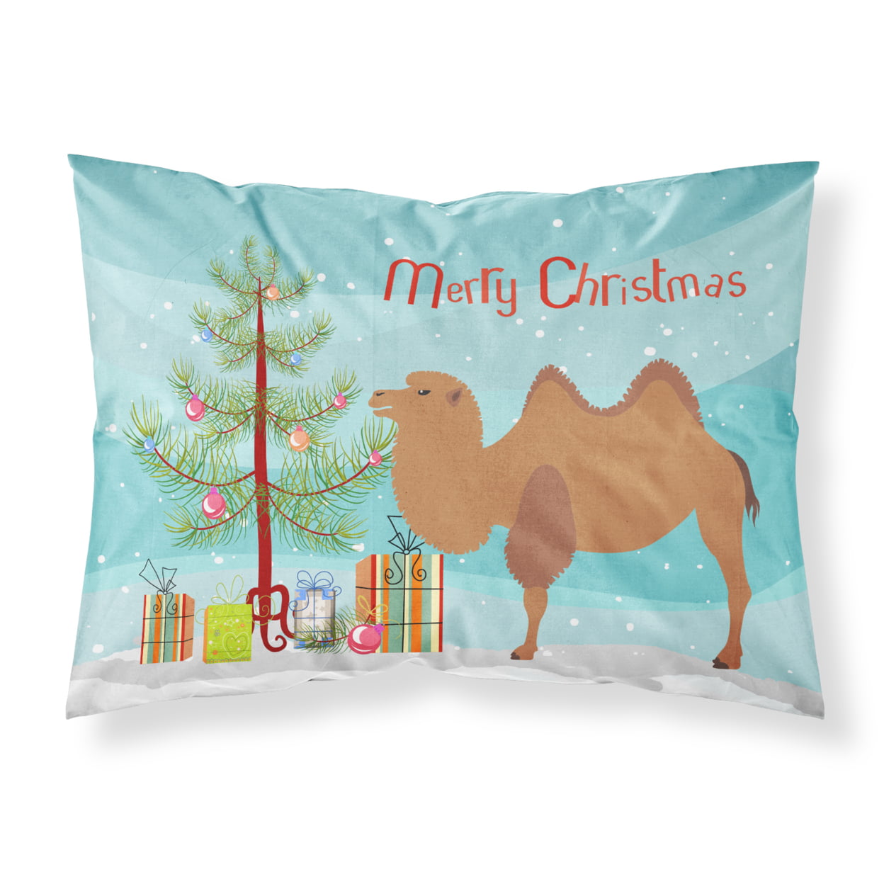 BB9185PILLOWCASE Bactrian Camel Christmas Fabric Standard Pillowcase