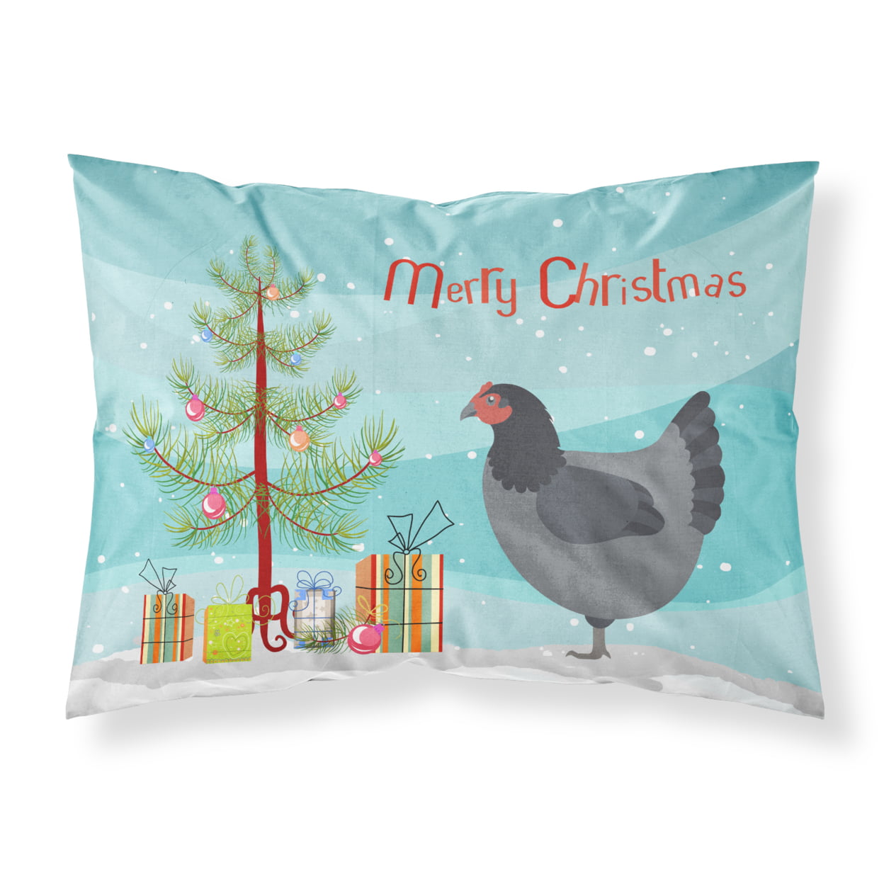 Jersey Giant Chicken Christmas Fabric Standard Pillowcase