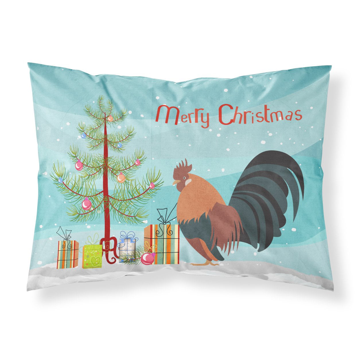 Dutch Bantam Chicken Christmas Fabric Standard Pillowcase