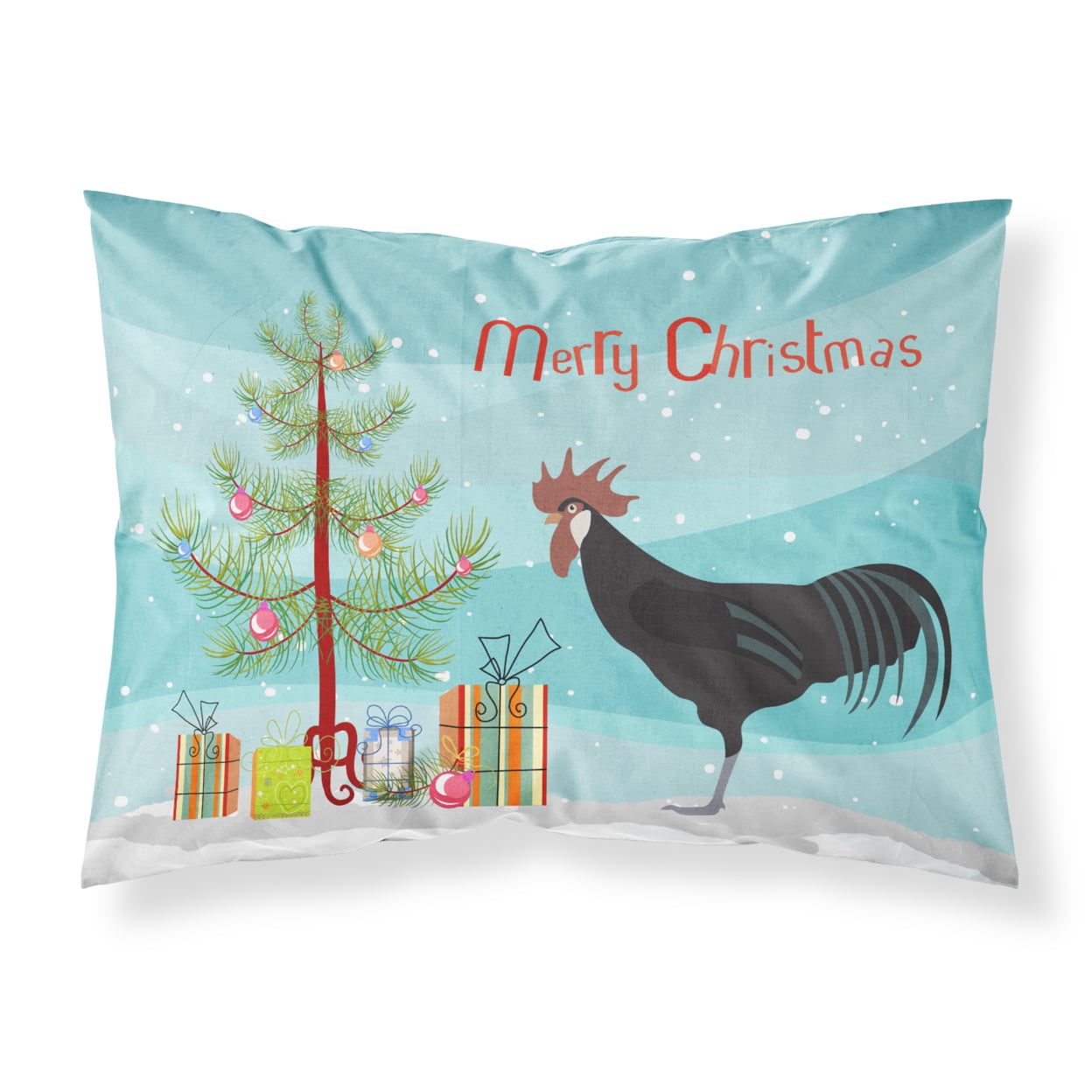 Minorca Ctalalan Chicken Christmas Fabric Standard Pillowcase
