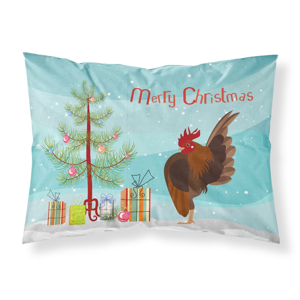 Malaysian Serama Chicken Christmas Fabric Standard Pillowcase