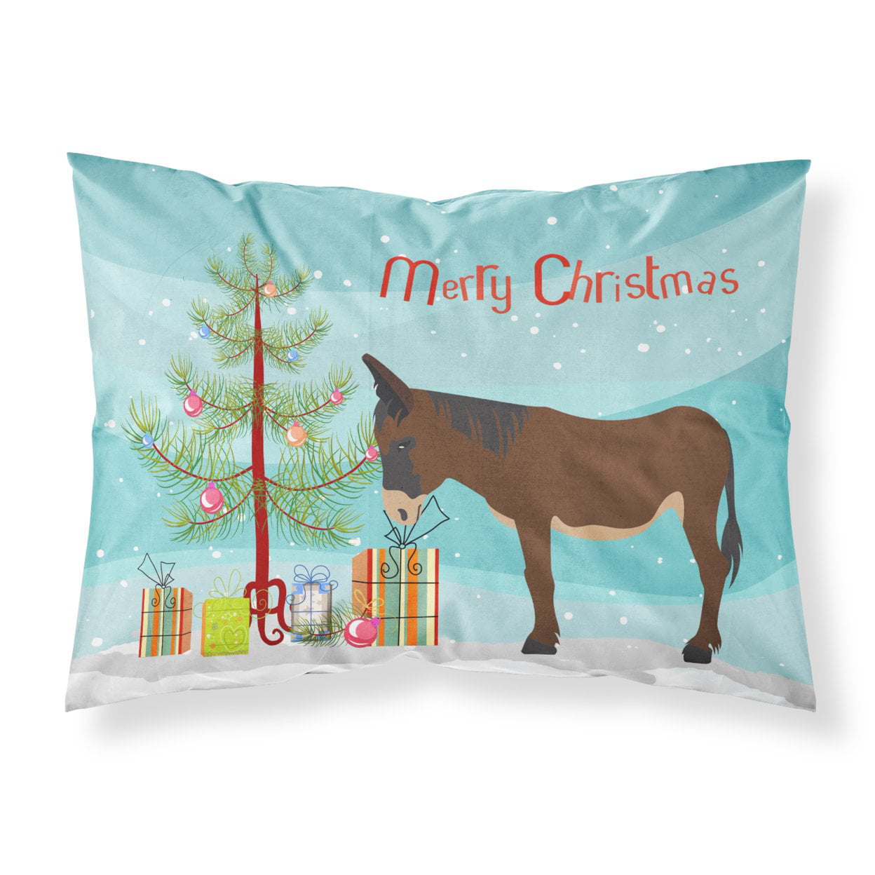Zamorano-Leones Donkey Christmas Fabric Standard Pillowcase
