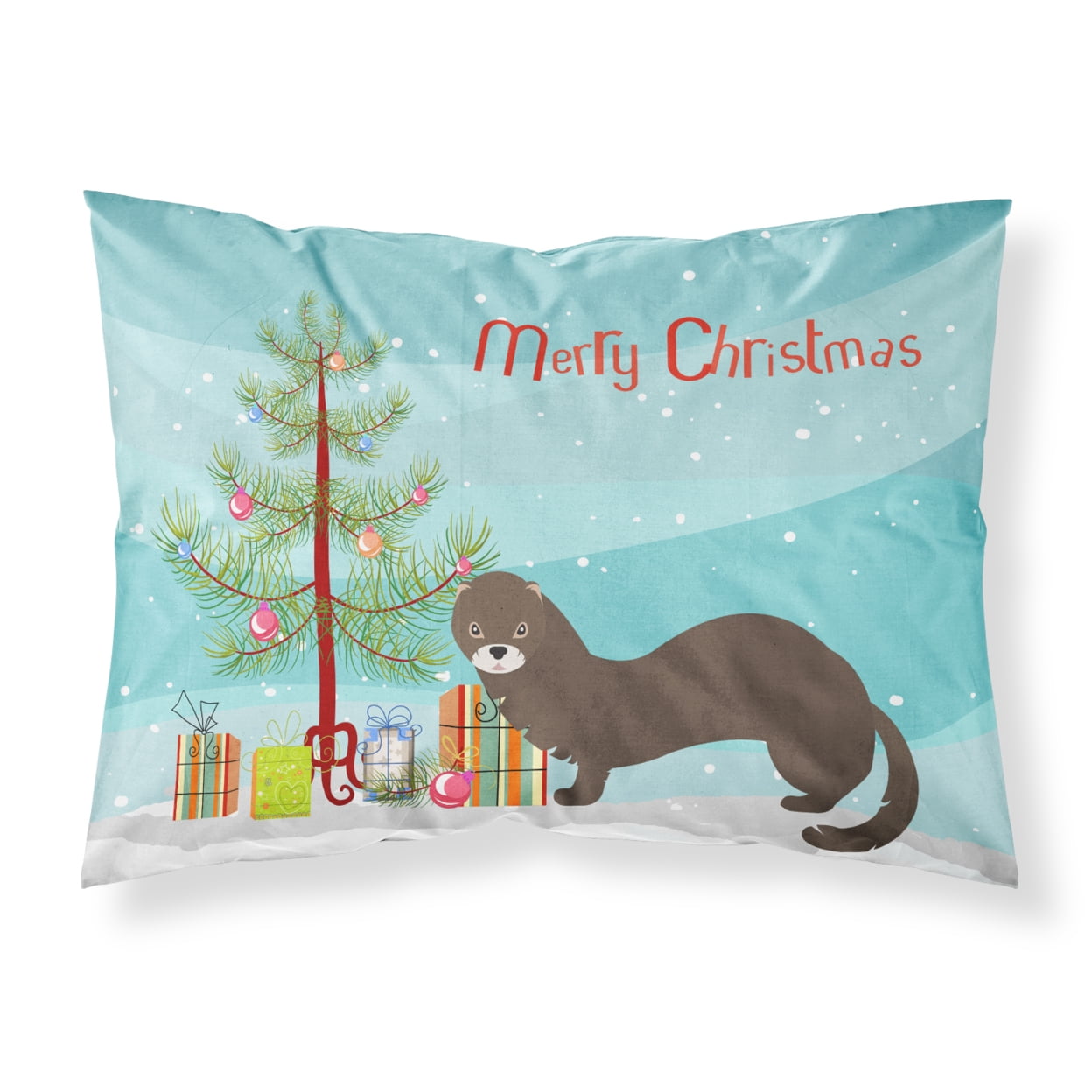 Russian or European Mink Christmas Fabric Standard Pillowcase