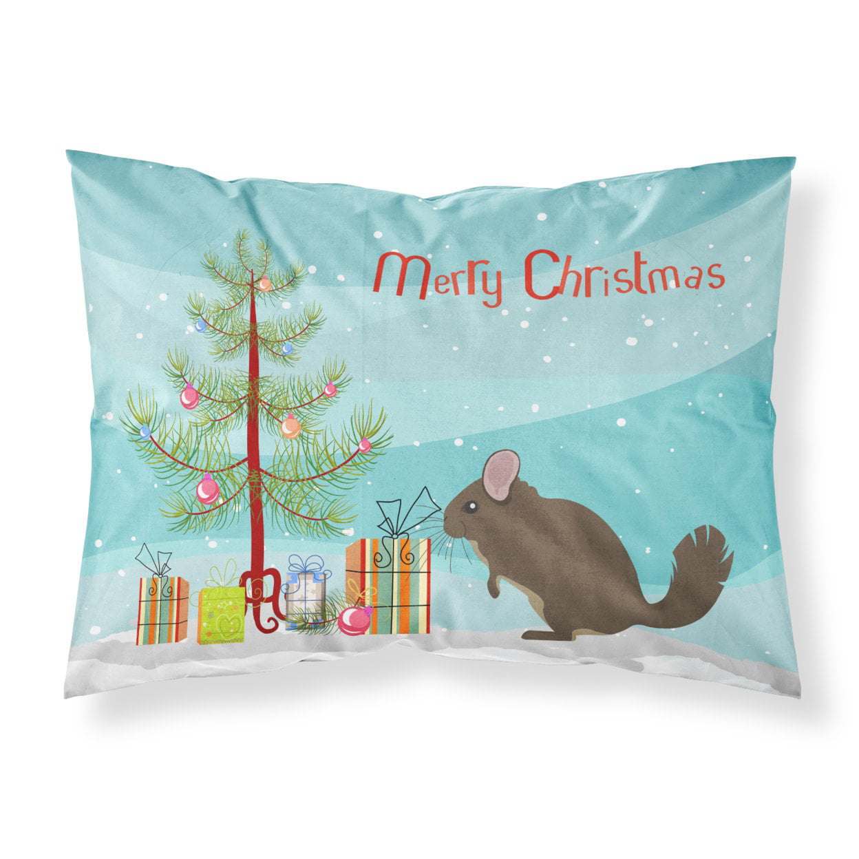 Chinchilla Christmas Fabric Standard Pillowcase