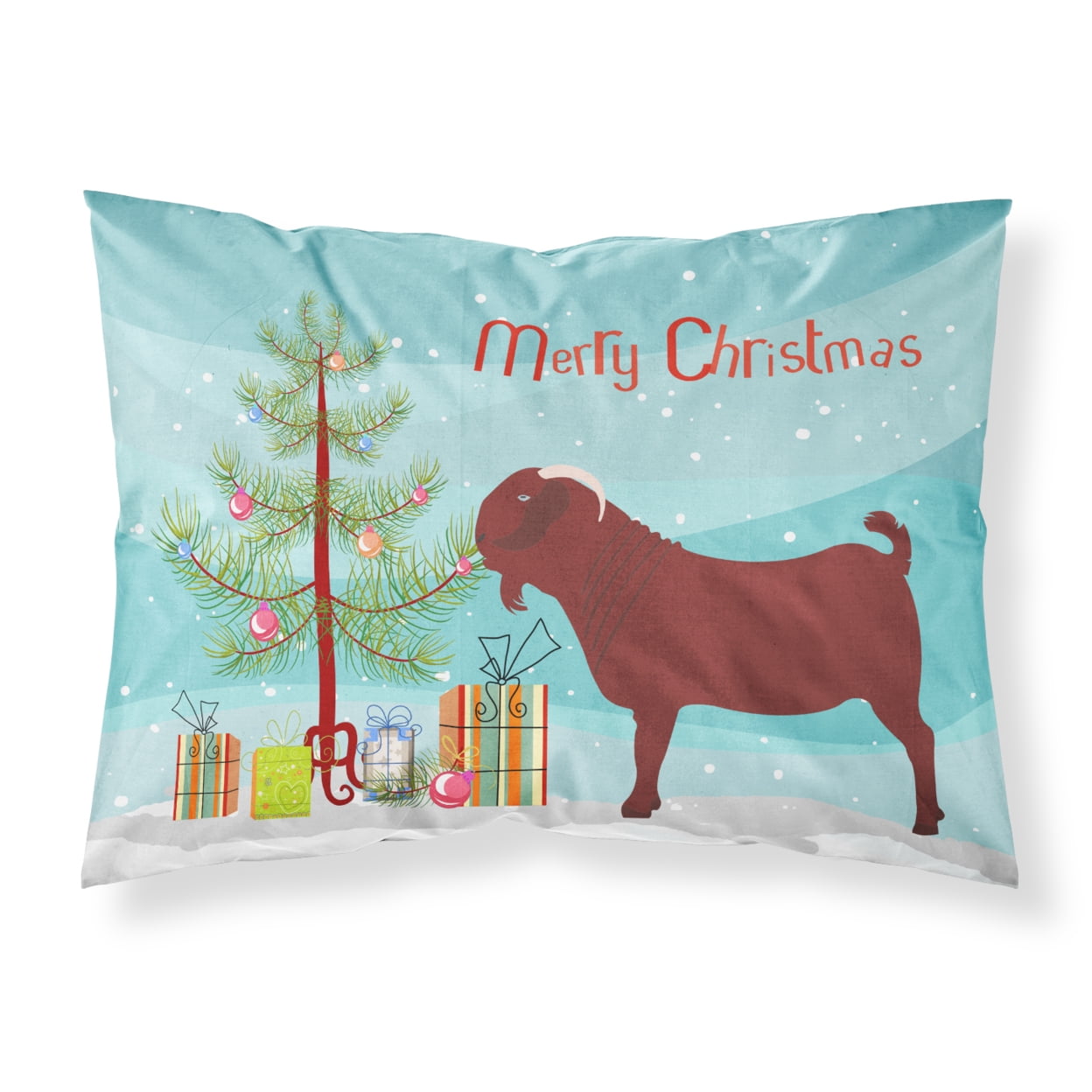 Kalahari Red Goat Christmas Fabric Standard Pillowcase