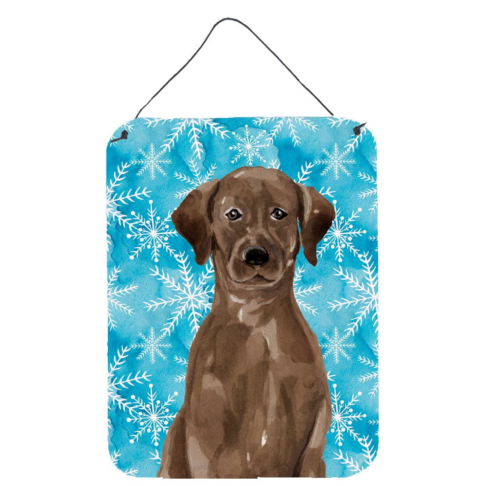 Picture of Carolines Treasures BB9435DS1216 Chocolate Labrador Winter Wall or Door Hanging Prints