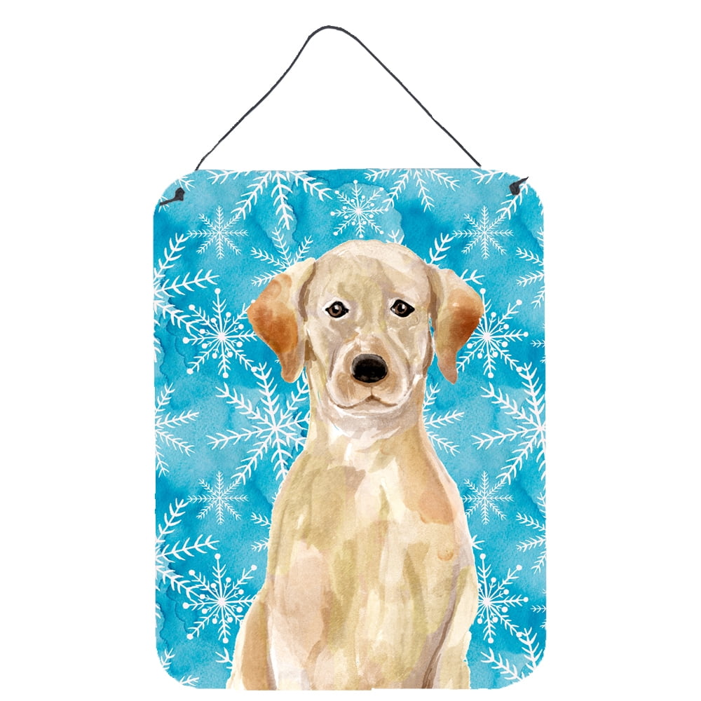 Picture of Carolines Treasures BB9436DS1216 Yellow Labrador Winter Wall or Door Hanging Prints