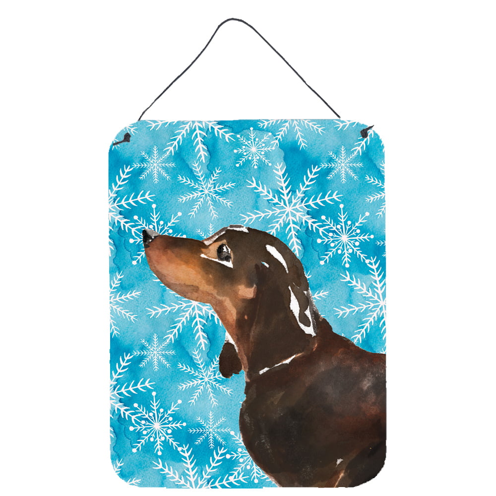 Picture of Carolines Treasures BB9440DS1216 Black & Tan Dachshund Winter Wall or Door Hanging Prints