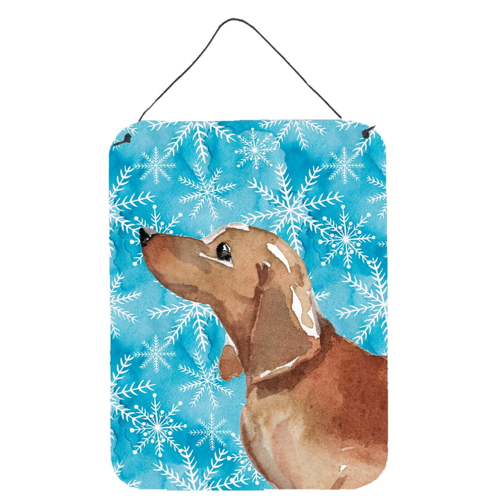 Picture of Carolines Treasures BB9441DS1216 Red & Tan Dachshund Winter Wall or Door Hanging Prints