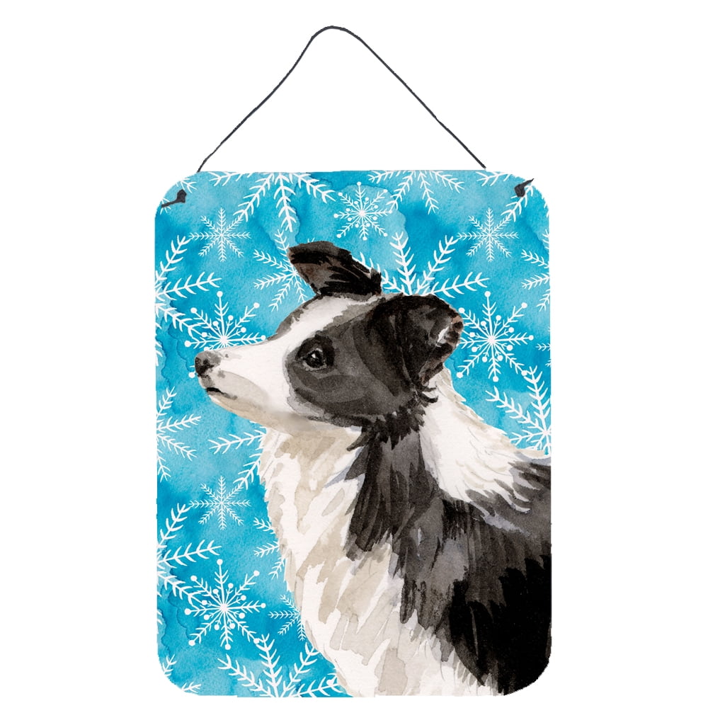 Picture of Carolines Treasures BB9443DS1216 Border Collie Winter Wall or Door Hanging Prints