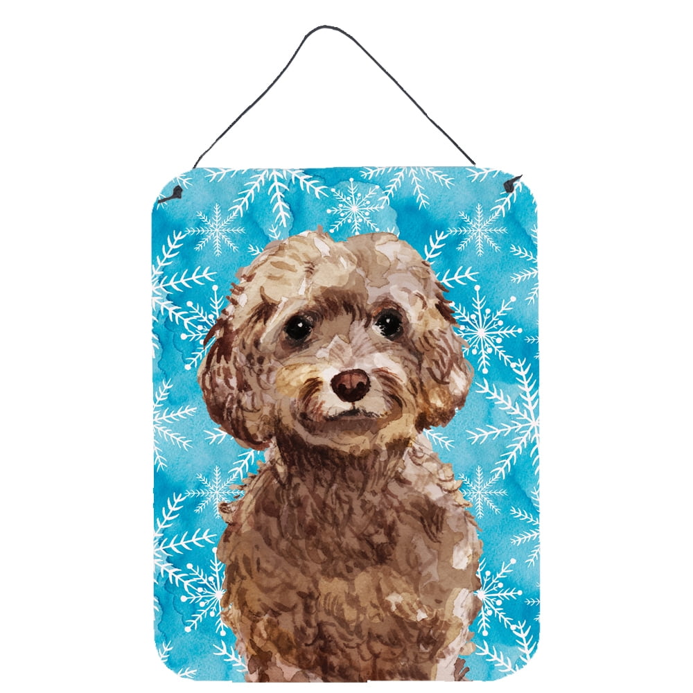 Picture of Carolines Treasures BB9444DS1216 Brown Cockapoo Winter Wall or Door Hanging Prints