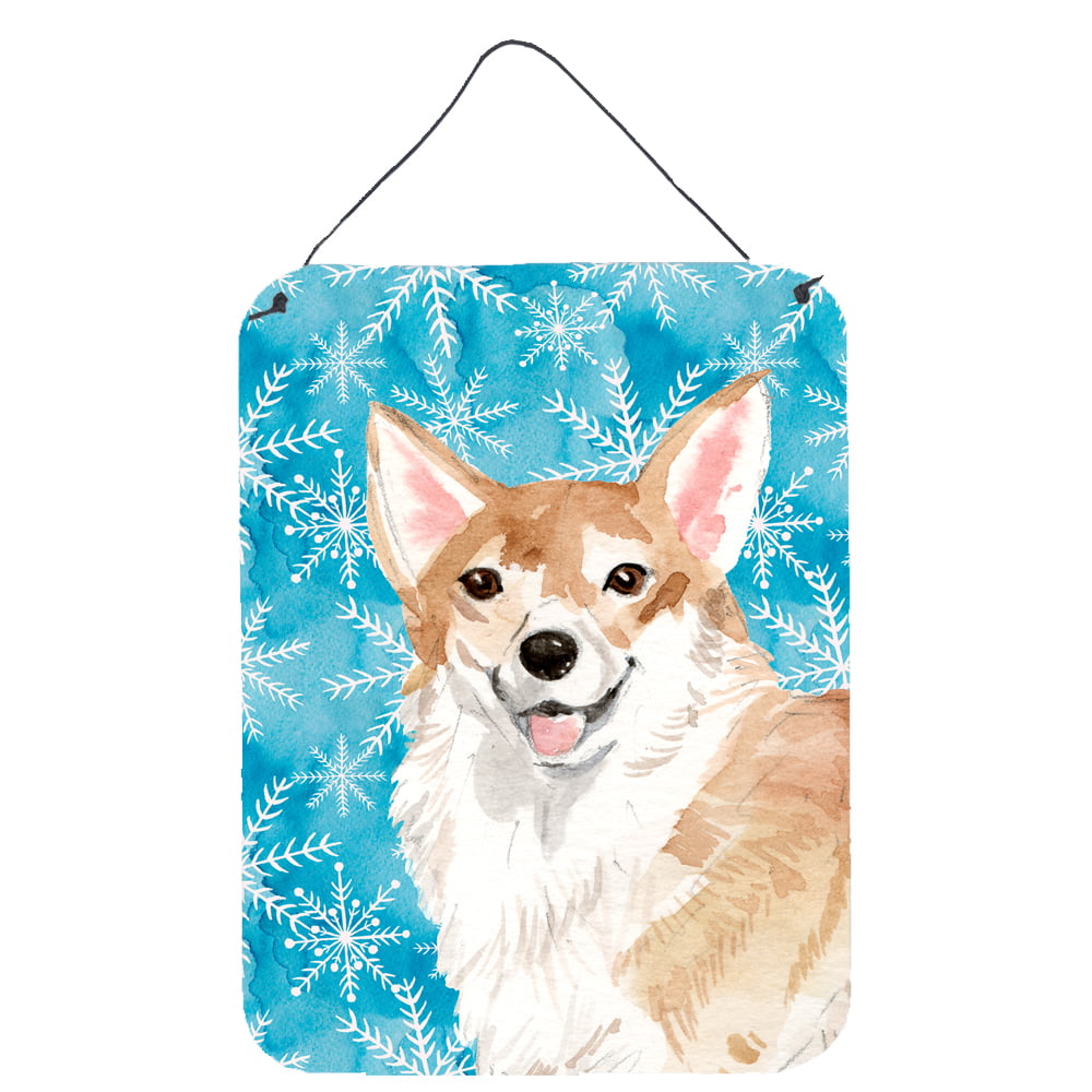 Picture of Carolines Treasures BB9449DS1216 Corgi Winter Wall or Door Hanging Prints