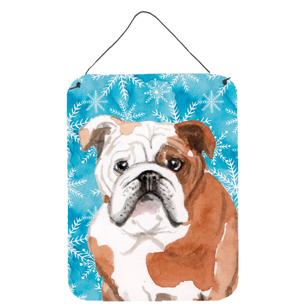Picture of Carolines Treasures BB9451DS1216 English Bulldog Winter Wall or Door Hanging Prints