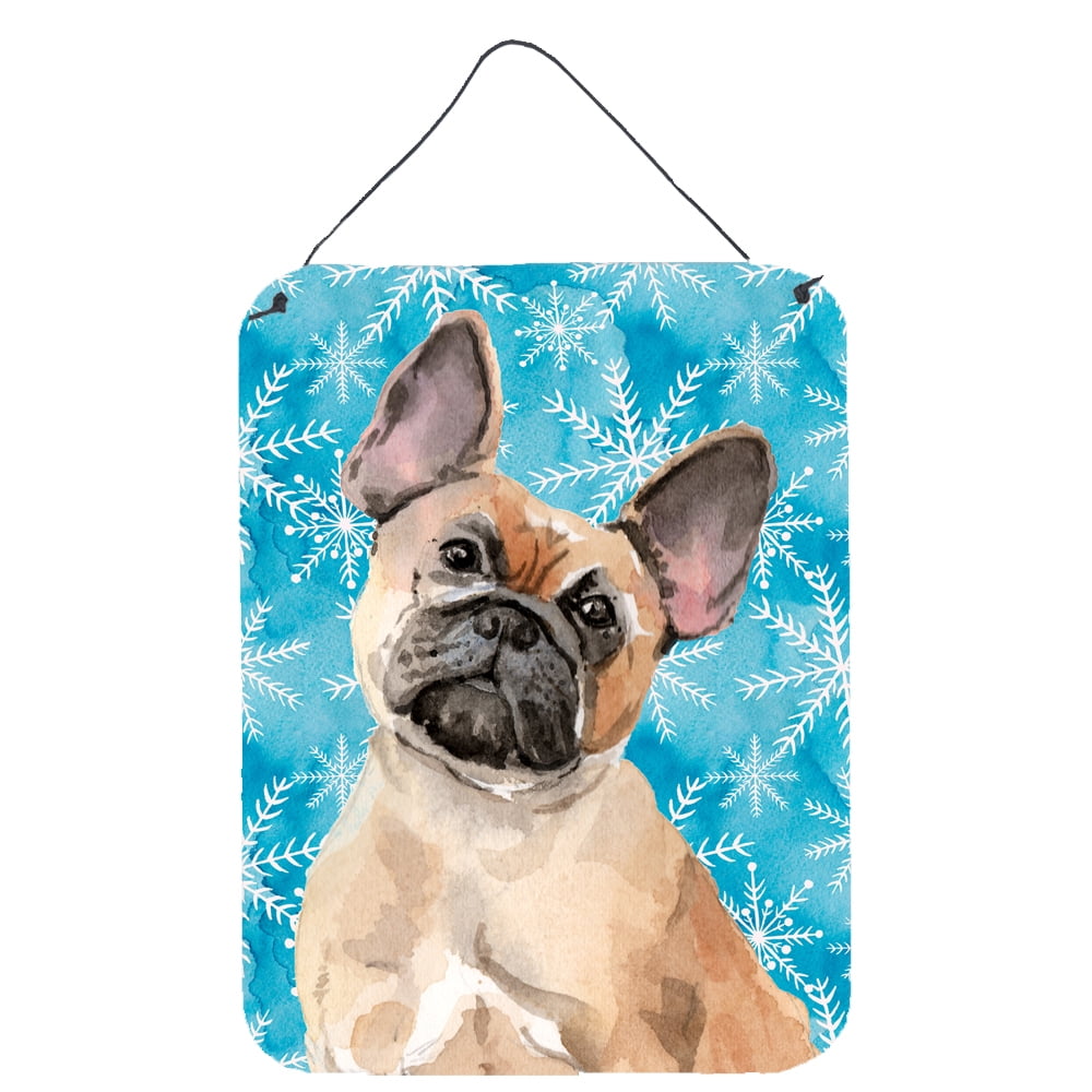 Picture of Carolines Treasures BB9452DS1216 Fawn French Bulldog Winter Wall or Door Hanging Prints