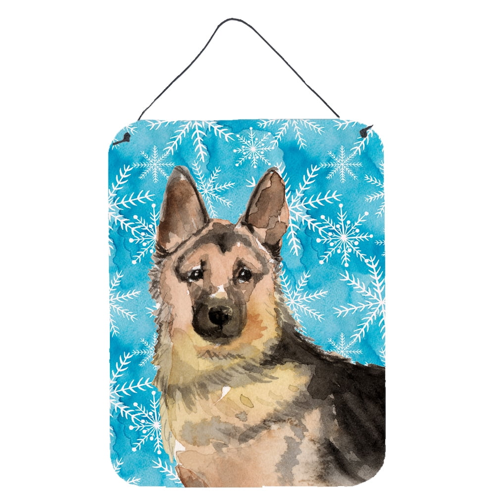 Picture of Carolines Treasures BB9453DS1216 German Shepherd Winter Wall or Door Hanging Prints