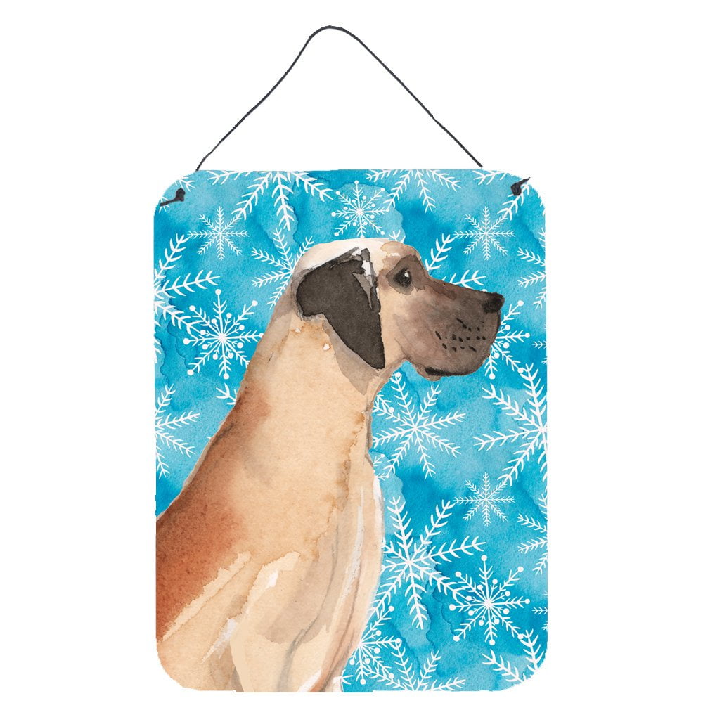 Fawn Natural Great Dane Winter Wall or Door Hanging Prints