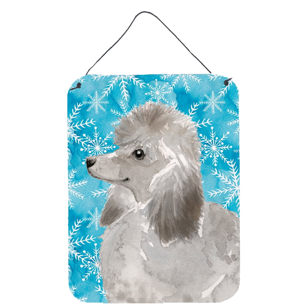 Picture of Carolines Treasures BB9455DS1216 Grey Standard Poodle Winter Wall or Door Hanging Prints