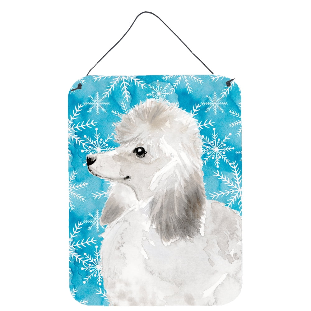 Picture of Carolines Treasures BB9456DS1216 White Standard Poodle Winter Wall or Door Hanging Prints