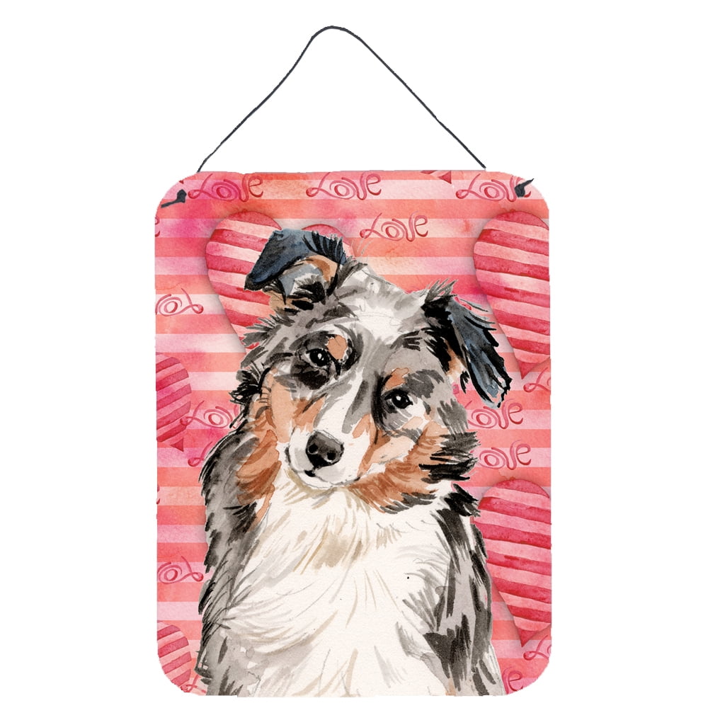 Picture of Carolines Treasures BB9467DS1216 Australian Shepherd Love Wall or Door Hanging Prints